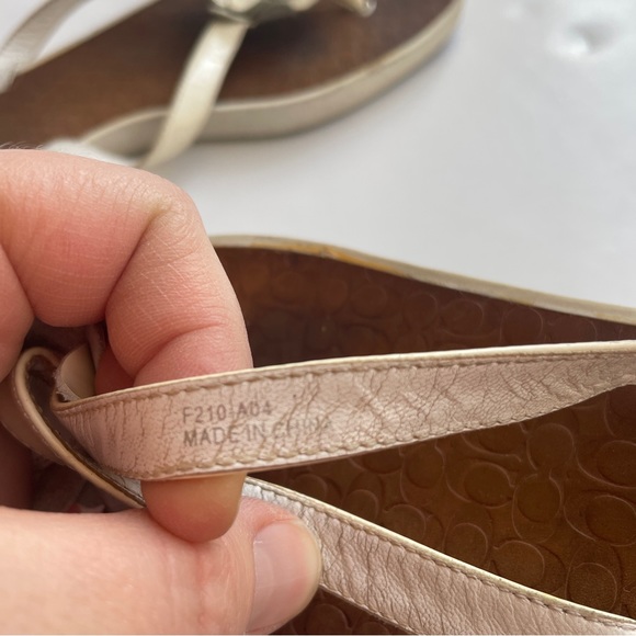 Coach White Lindy Patent Leather Sandals - Picture 4 of 4